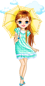 Petite fille au parapluie jaune
